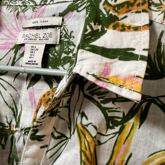 Rachel Zoe 100% Linen Women’s Shirt Button Down, Long Sleeve Sz L - Picture 4 of 8